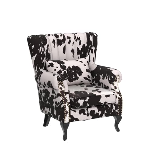 Kmaxcowprintaccentchairvelvetwingbackchairwithpillownailheadchanneltuftedoversizedclubchairforlivingroombedroomguestroom Urban Country Home Decor Kmax cow print accent chair velvet wingback chair with pillow nail head channel tufted oversized club chair for living room bedroom guest room urban country home decor