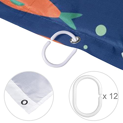 Rideau de douche poissons marins coloré imperméable standard 183x183