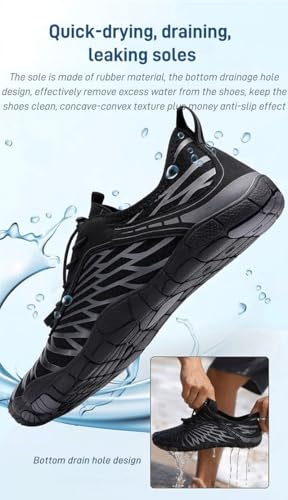 lilaBelle]5: Men's Outdoor Water Shoes - 【1-Second 】 Waterproof Hiking Shoes for Fishing, Creek Walking, and More4