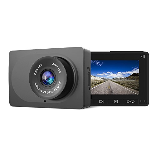 YI Compact Dash Cam 1080P Full HD Car Dashboard Camera with 2.7 LCD Screen, 3-Axis G-sensor, WDR Lens, Night Vision, Loop Recording - Black