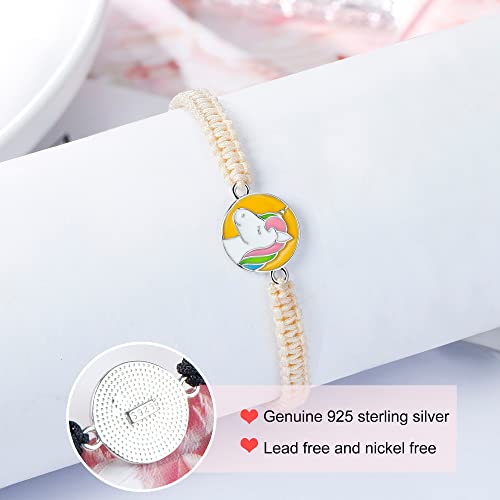 Handmade Rope Braided Bracelets for Girl, Jewelry Gifts, 925 Sterling Silver3