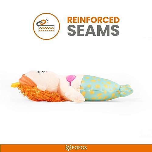 Image of BarkButler x Fofos Sealife Mermaid Plush Dog Toy, Multicolor|X-Small - Medium (0-20kgs)|Reinforced Seams|Enhanced Durability|Squeaker Inside|for All Dogs Breeds|Chew, Tug, Play