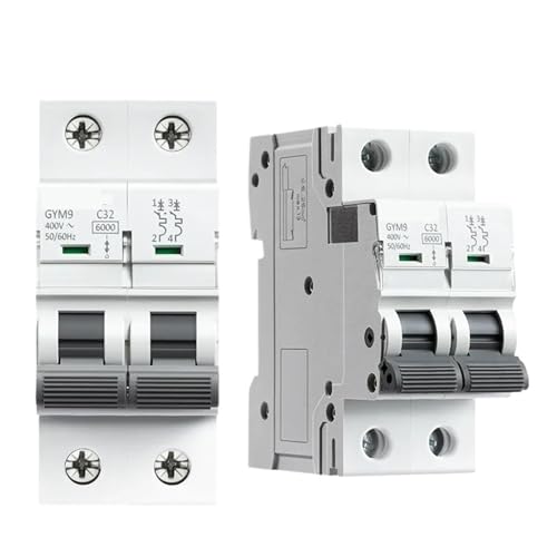 Mini-disjoncteur GYM9 2 pôles 6A 230V type AC pour tableau électrique sur rail DIN