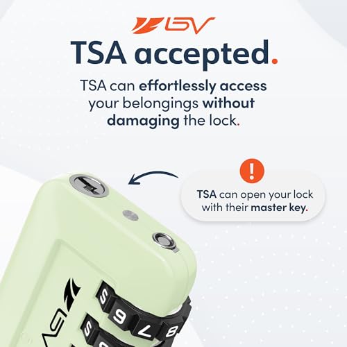image for BV TSA Accepted Luggage Travel Lock, Set-Your-Own Combination Lock for