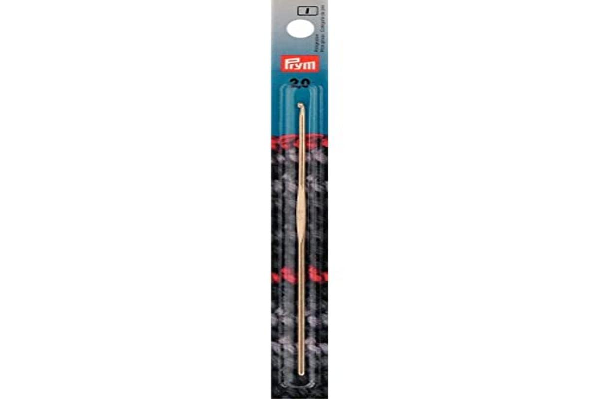 Prym 14 cm 2.00 mm Crochet Hooks for Wool with Handle, Aluminium Silver