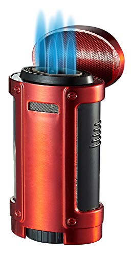 Visol Rhino Quad Torch Flame Cigar Lighter (Red) #TOP5
