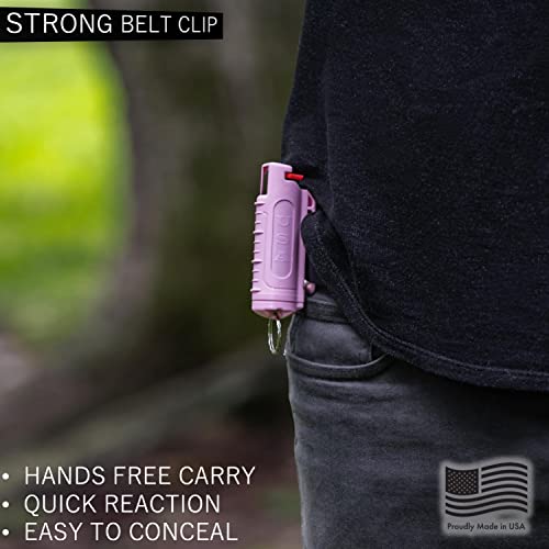 Police Magnum Pepper Spray Keychain Self Defense Belt Clips- Tactical Safety Key Chain Protection- Made In The Usa-3 Pack Soft Pink Inj #TOP5