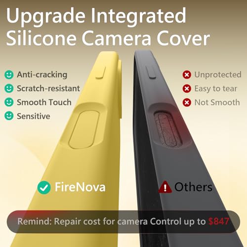 Image of FireNova Magnetic for iPhone 17 Case, Compatible with MagSafe, [Integrated Silicone Camera Control Button] [Camera Protection] Anti-Scratch Microfiber Lining Phone Case, 6.3 inch, Yellow