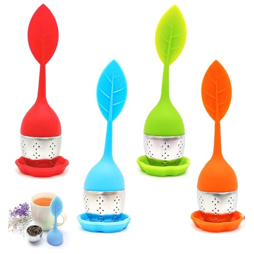Binnan 4 Piezas de Infusor de té de Acero Inoxidable y Silicona, Filtro para Té de Acero, Filtro de té Fino para Los Amantes del té