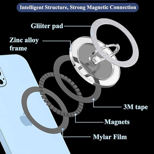 Soporte magnético para teléfono compatible con iPhone 15 Pro Max de color plateado 4