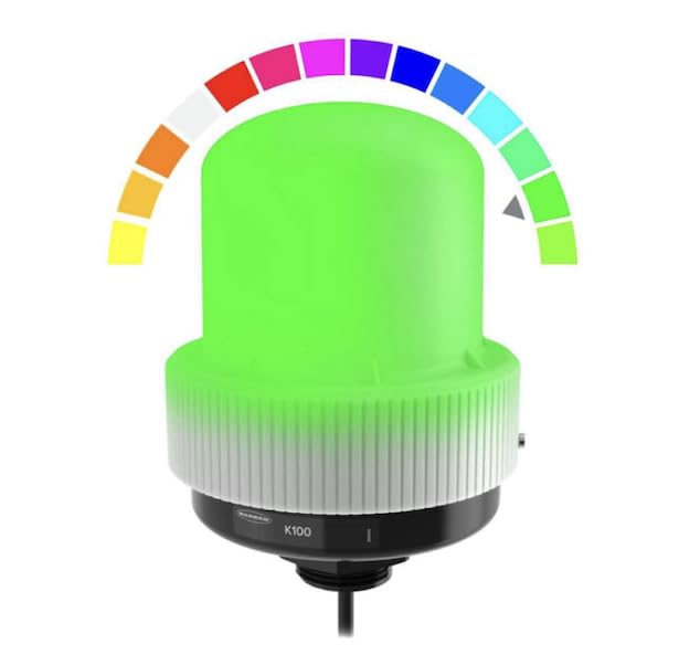 K100PLRGB7, Beacons K100 Pro Indicator: RGB Beacon; 12-48 V dc; Polycarbonate; IP66, IP69K; Multicolor; 2 m (6.5 ft) Integral Cable