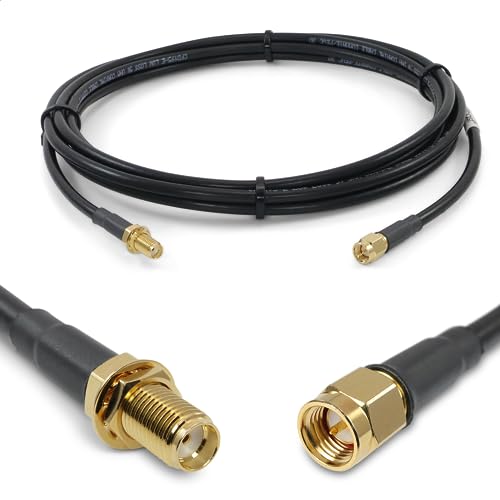 Proxicast 10 ft SMA Male to SMA Female Premium 195 Series Low-Loss Coax Cable (50 Ohm) - Antenna Lead Extender for 4G LTE 5G Modems/Routers Ham ADS-B & GPS (Not for TV or WiFi) (ANT-140-001-10)