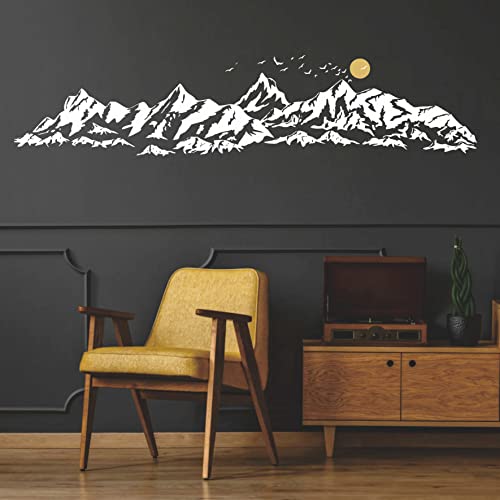 Vinilo Decorativo Montañas Blanco y Oro 193x42 cm miniatura 3