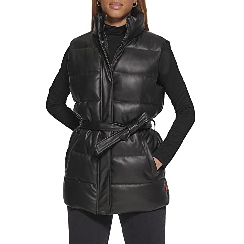 Levi's Women's Plus Size Vegan Leather Puffer Vest