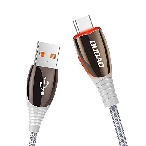 DUDAO L23 120W PD 5A QC 5.0 Type C Fast Charging Cable, Nylon Braided USB C to USB C Charger Cable for iPhone 15/Pro/Plus/Pro Max, MacBook Pro, iPad Pro 12.9/Air/Mini,S23/S22/S21 (L22-A)