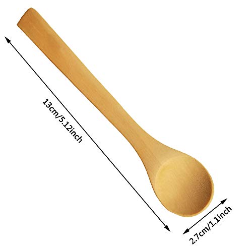 Foyara Small Wooden Salt Spoon Solid Wood Condiments Spoon Handmade Honey Teaspoon 5 Inch - Set Of 10 #TOP6