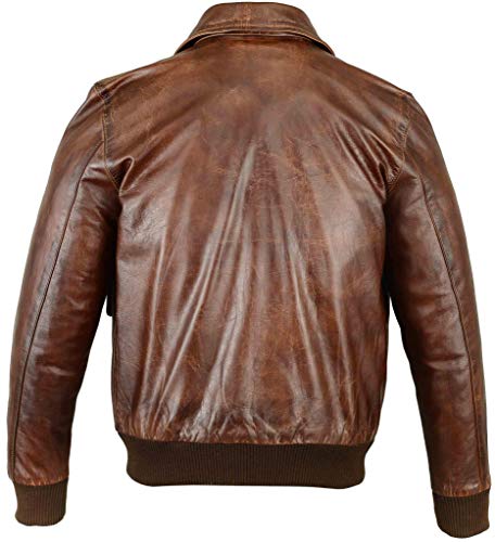Men's Air Force A-2 Leather Flight Bomber Jacket (Regular and Big & Tall)2