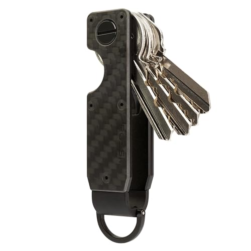 ROSSM Organizador de chaves porta-chaves metálico compacto | porta-chaves inovador minimalista l estojo de chaves para homem, Fibra de carbono 3k, Minimalista