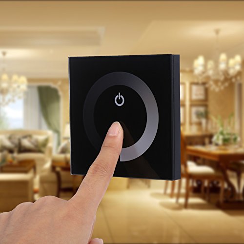 YUMILI Touch Light Switch,Touch Panel Dimmer and Single Black Light Switch with LED Backlight - Image 2