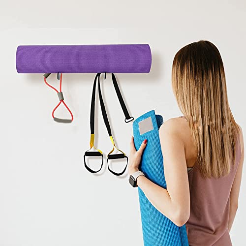 Crochets muraux pour tapis d'exercice de gym et rangement gain de place