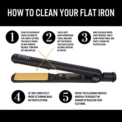 Hai Convertible Flat Iron Hair Straightener For Women - Professional Ceramic Fast Heating Hair Flat Iron With 5 Temperature Levels - Best Hair Straightener For All Hair Types - (Gold) #TOP6