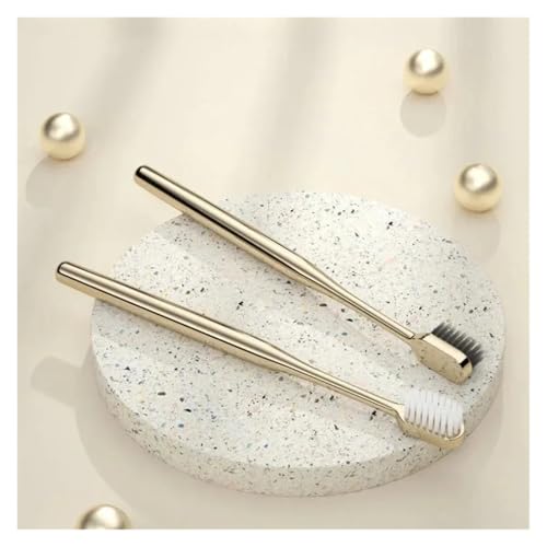 Cepillo de dientes oro negro con melena medio dura para limpieza profunda 6