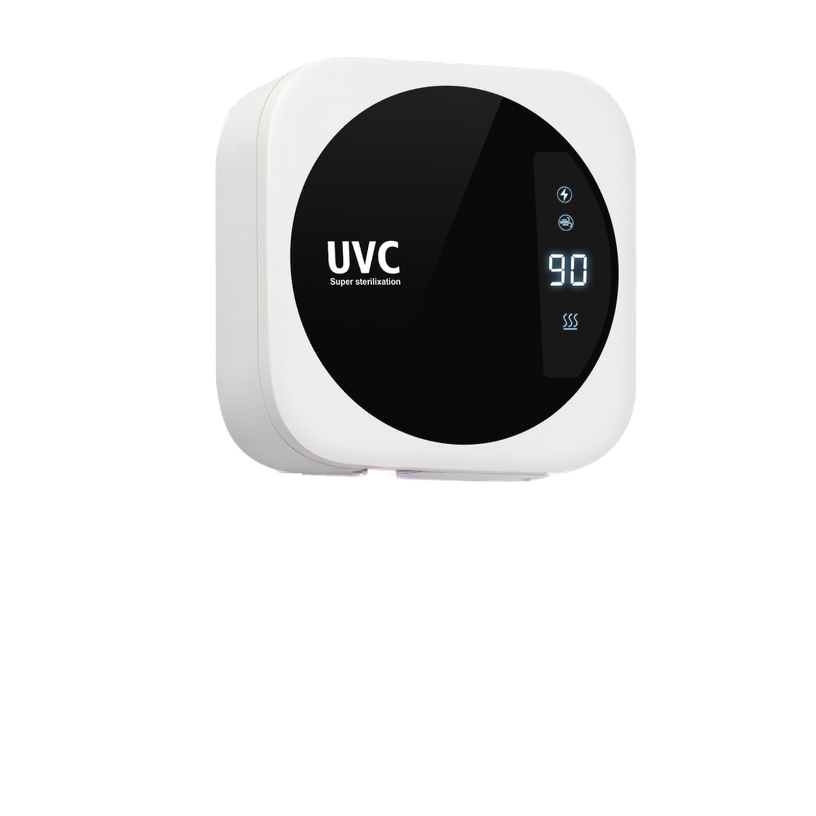 Limpiador de cepillos de dientes UV, estuche de limpieza portátil con pantalla LED, soporte inteligente para cepillos de dientes con calefacción, secado con ventilador y espejo para el hogar, viajes o
