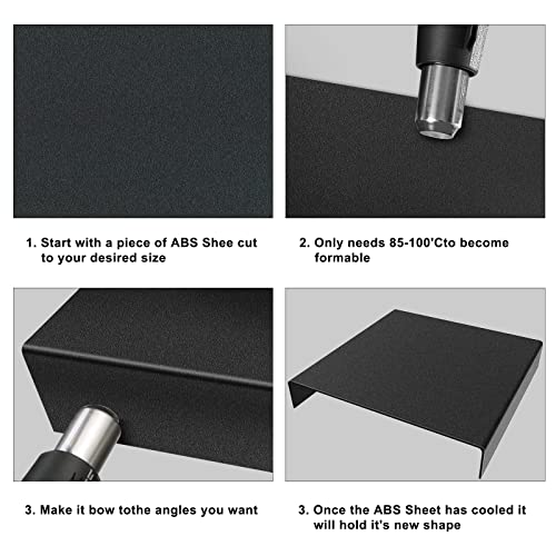 Image of 3 Pack Black ABS Plastic Sheet 12 inch x 16 inch 1 /8 inch Thick (3mm), High Tensile and Impact Strength Moldable Plastic Sheet Plexiglass Sheet, DIY Material for Home Decor,Handicrafts