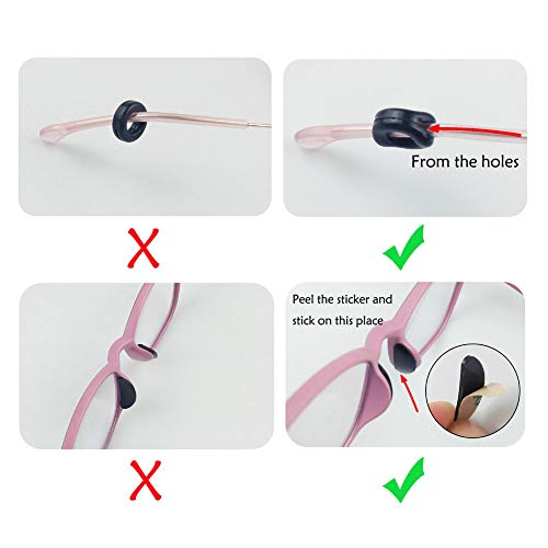 20 Pairs Eyeglasses Retainers, Premium Silicone Anti-Slip Round Glasses Temple Tips Sleeve Eyewear Retainer, Comfort Ear Grip Hooks Protectors for Spectacle Sunglasses Reading Glasses - Thumbnail 5