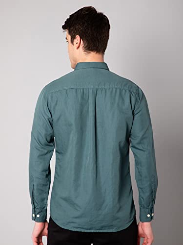 Image of Cantabil Men Cotton Blend Solid Full Sleeve Casual Shirt (P MSHC00623)