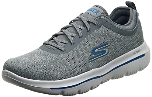 Skechers Mens GO Walk Evolution Ultra-Logic Gray/Blue Walking Shoes -11 UK (12 US) (54740) (B07MR195YK) Amazon Price History, Amazon Price Tracker
