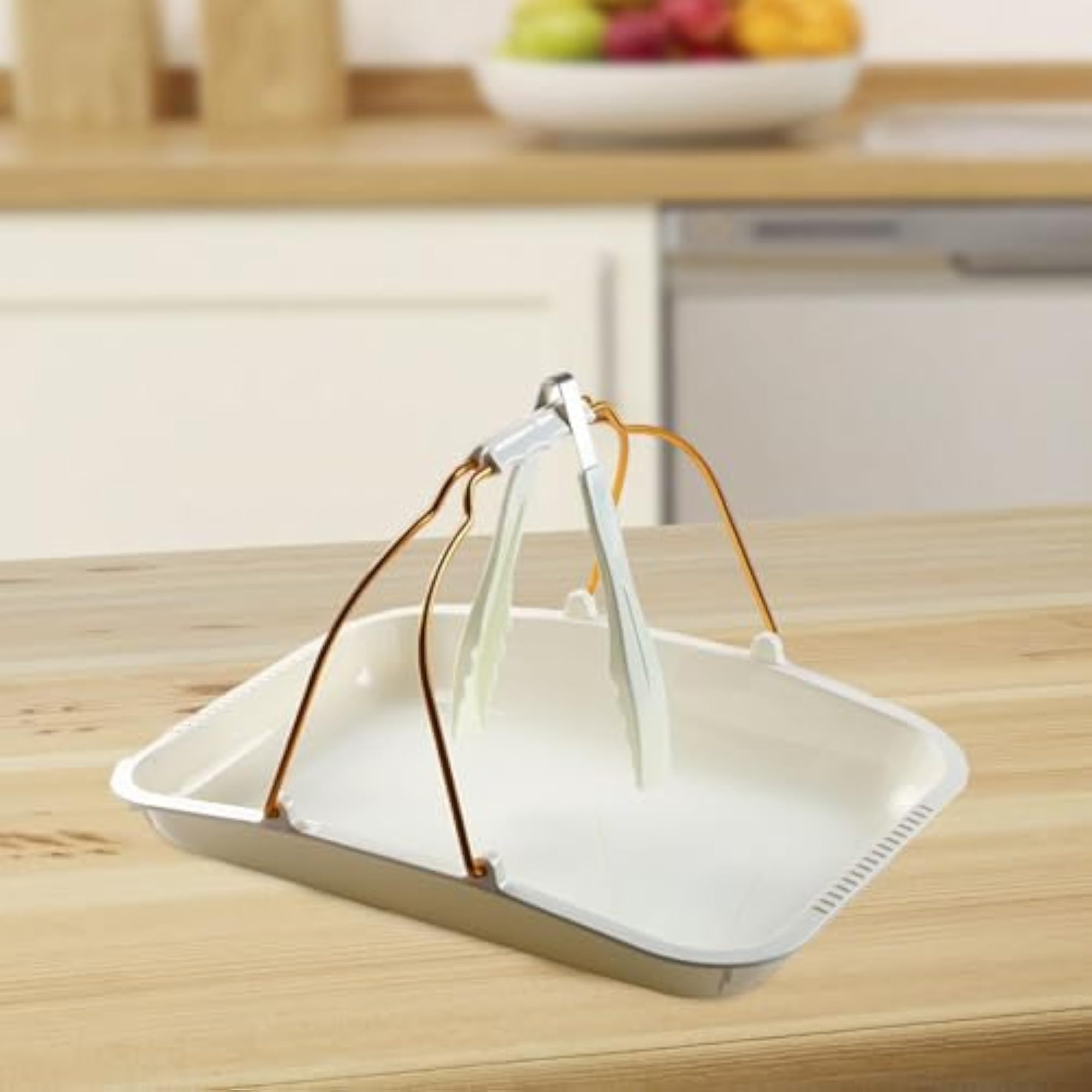 Rectangular Bread Tray with Gold Handle, Bakery Basket