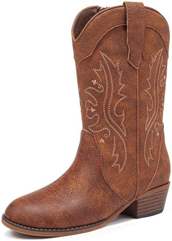 Motasha Girls Cowboy Boots Classic Western Kids Cowboy Boot Toddl...