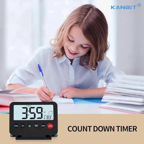 Kanbit KB-2405 Small Digital Travel Alarm Clock, Large Lcd Display Front Button thumb #4