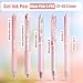 VideMundi 10 Count Pastel Gel Ink Pen Set,Cute Note Taking 0.5mm Fine Point Retractable 10 Count Black Ink Pens with for Writing, Journaling, School, Office (Pink)
