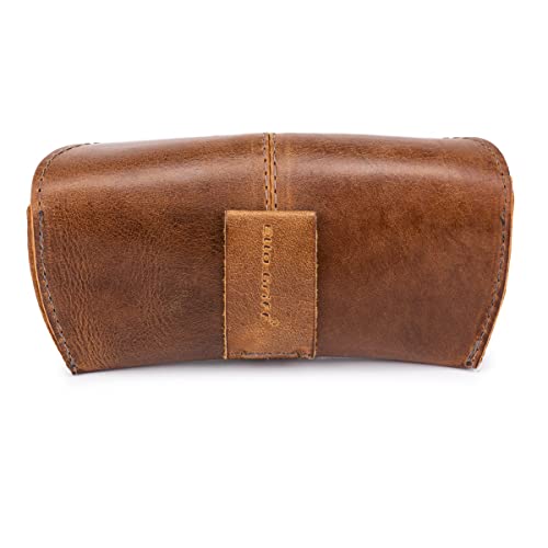 Capa Estojo Porta Óculos Couro Legítimo C/passador De Cinto (marrom)