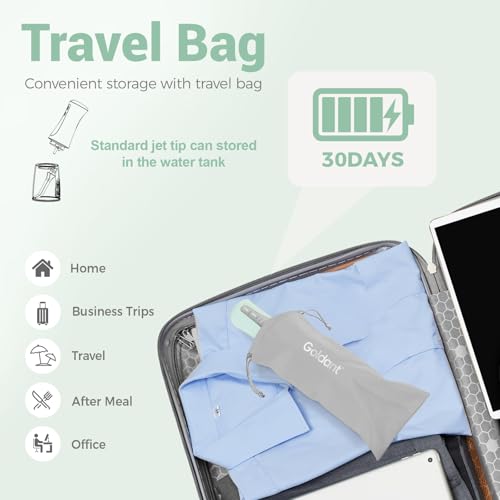 Image of 2026 New 350ML Water Flosser with Drainage & Storage Stand, Keeps Dry & Clean, 5 Modes, 360Nozzle, Cordless Rechargeable, IPX7 Waterproof, Portable for Home & Travel (Green)