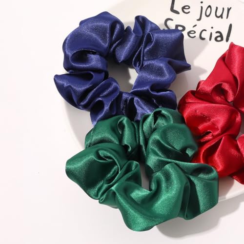 Pack of 2 Silk Colon Hair Bobbles, Plain Scrunchies, Elastic Hair Ties, Soft Hair Rings, Rubber Bands, Ponytail Holder - Image 4