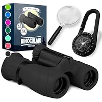 Jumelles Enfant 8x21 - Kit Aventure Complet Avec Loupe, Boussole Et Sac - Cadeau Parfait Pâques & Noël Pour Enfants 4-8 Ans