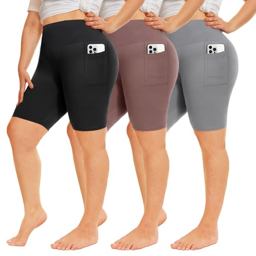 QGGQDD 3 Pack Plus Size Biker Shorts for Women – 8