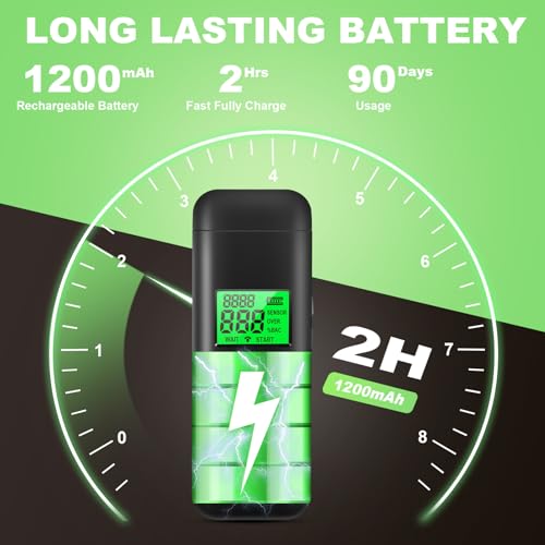 Vminno Breathalyzer, Rechargeable Professional-Grade Accuracy Breathalyzers for Alcohol, Personal Breath Alcohol Breathalyzer Tester with Memory and Warning Function for Home Use (10 Mouthpieces) - Thumbnail 4