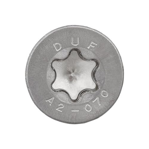 Senkkopfschraube mit Innensechsrund/Torx (ISR/TX) nach Norm ISO 14581 / DIN 965, rostfreier Edelstahl, A2, V2A, Senkschraube (10 Stück, M6 x 25 mm)