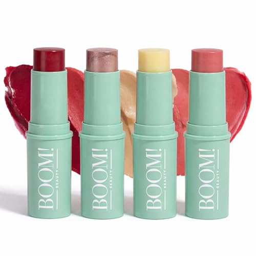 Boomstick Trio ® + Boomstick Rose Nude ® Boom Makeup Blush Sticks Multi Use Vegan Makeup Sticks - BOOM! by Cindy Joseph