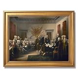 Gold Framed Signing of the United States Constitution by Howard Chandler Christy Canvas Wall Art Oil Paintings...