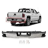 MBI AUTO - Chrome Steel, Rear Step Bumper Assembly for 2014-2018 Chevy Silverado & GMC Sierra 1500 Series W/Park Assist Holes, GM1103175