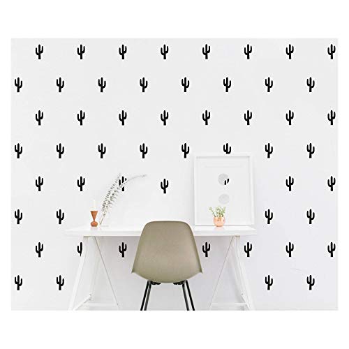 Vinilos Decorativos Cactus 48 Piezas Negro 4.5x9 cm