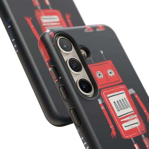 Coque Samsung Galaxy S24 robot rétro rouge protection rigide
