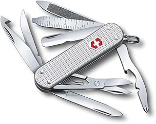 Victorinox Mini Champ Alox Swiss Army Pocket Knife, Small, Multi Tool, 15 Functions, Scissors, Silver