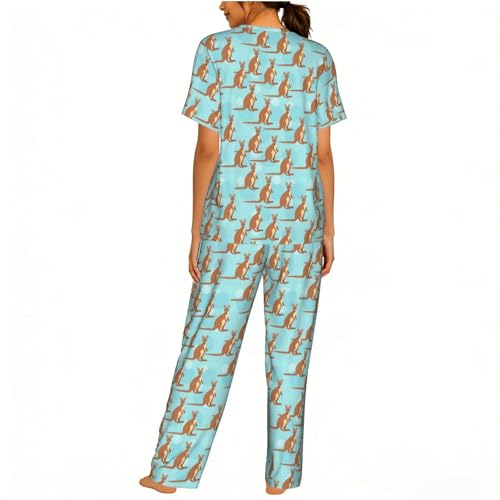 Pijama de mujer holgado para evitar el calor nocturno con oso Kangaroo 2