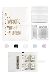 Rkxqt 100 Geldumschläge Spar-Herausforderung Budget Binder White